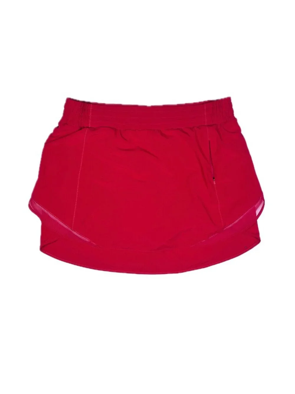 Lululemon Size 14 Hotty Hot High-Rise Skirt Shorts Lining Red W8ADFR *Flaw